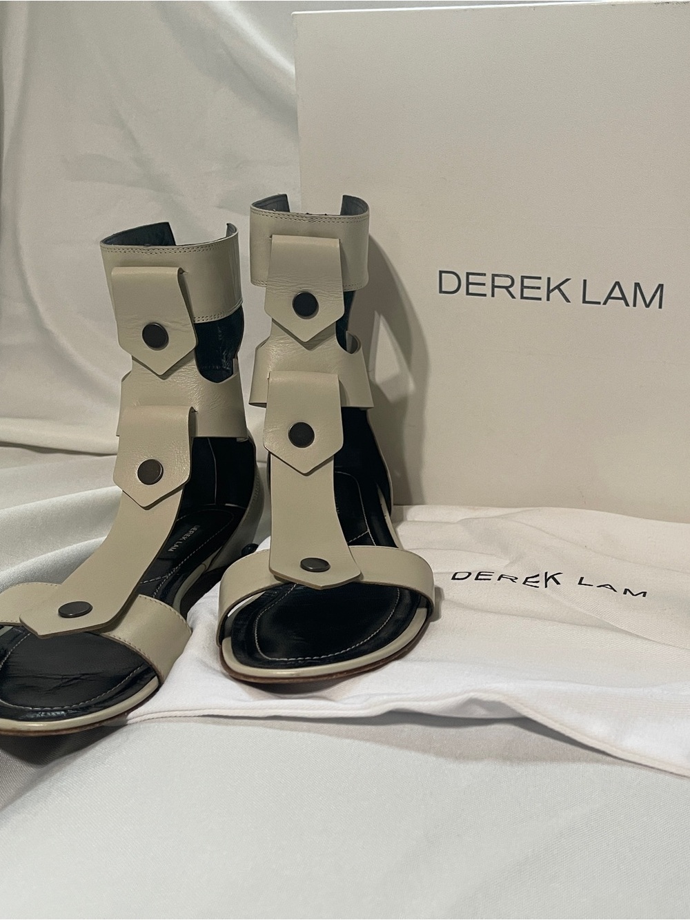 Derek Lam Sculpted Neutral Strap Heels